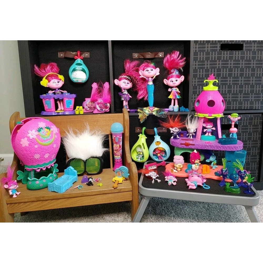 Large Lot Hasbro DreamWorks Trolls World Tour Playsets Figures Doll Toys Collect